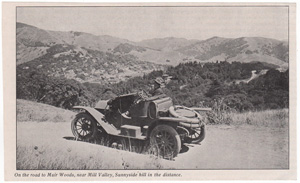 On the road to Muir Woods, near Mill Valley, Sunnyside hill in the distance